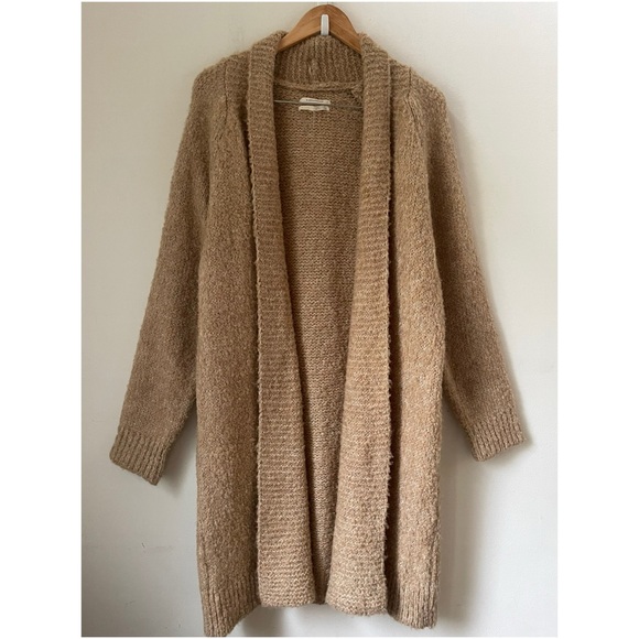 BY ANTHROPOLOGIE Lilla Longline Tan Wool Blend Knit Duster Cardigan L Coastal - Picture 7 of 12